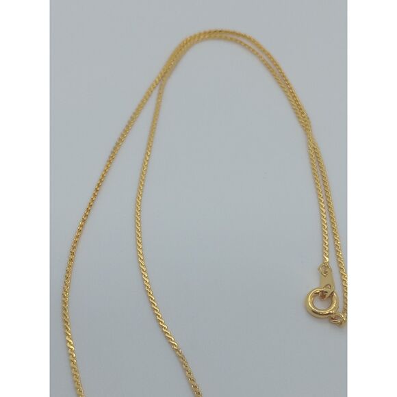 Vintage Prong Set Red Rhinestone Gold Tone Heart 16" Pendant Necklace - Picture 5 of 6